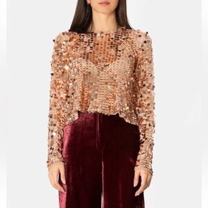 Forte Forte Macro paillettes top rose sequined blouse designer Italy Sz 1 S New